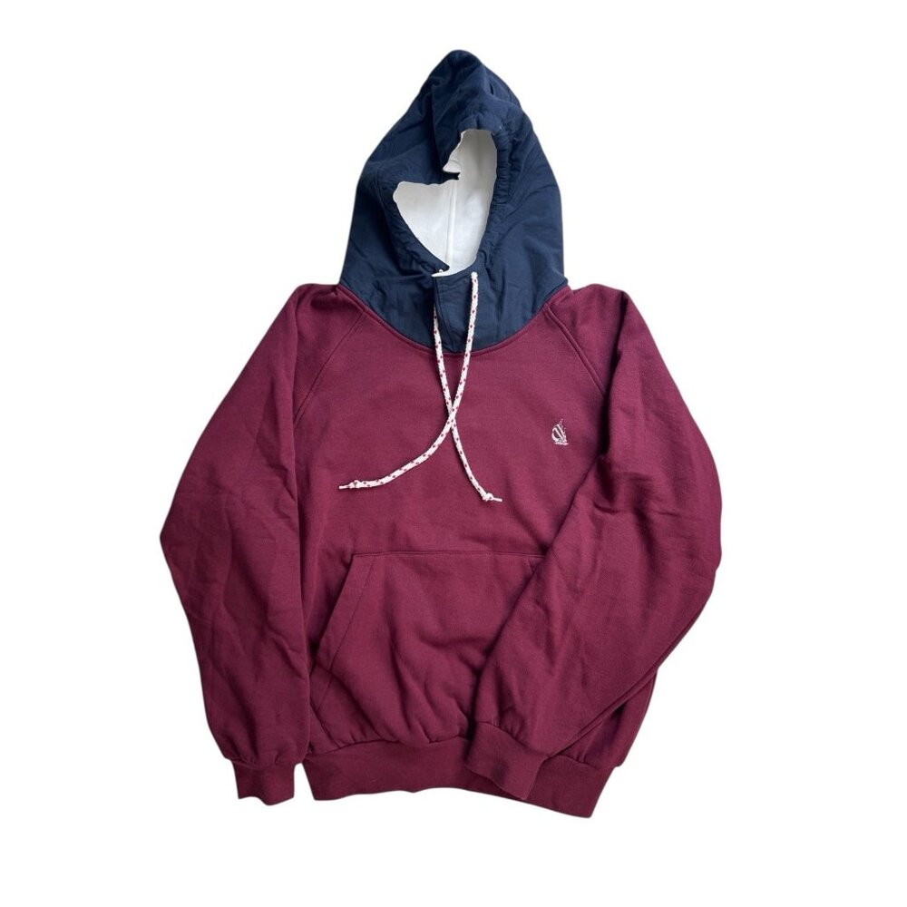 Vintage‎ 90's Nautica Men's Burgundy and Navy Hoodie Medium